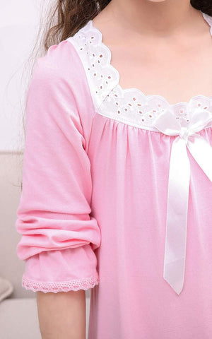 Baby Girl Clothes Princess Nightgown Long Sleeve Sleep Shirts Nightshirts-TB01079-Veeddydropshipping