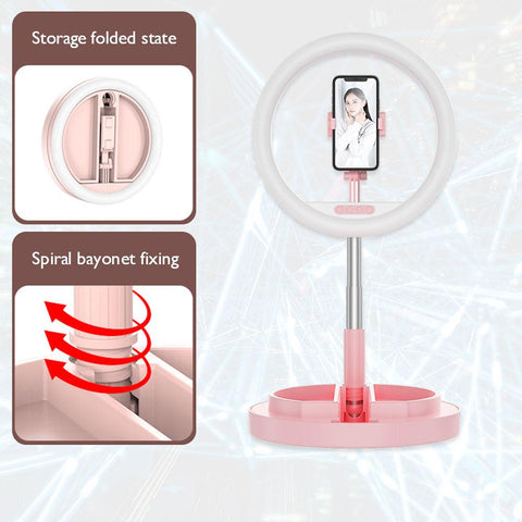 LED Ring Light with Base Portable Phone Holder Stand Selfie Vlog Live Studio-PA00812-Veeddydropshipping