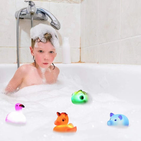 Dinosaur Bath Toys Light Up Floating Rubber Toys for Baby Children Toddler-TB00540-Veeddydropshipping
