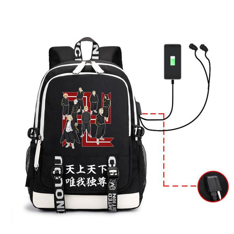 Character Print USB Shoulderbag Travelbag Bookbag Laptop Boy-BS00269-Veeddydropshipping
