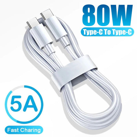 5A 80W Fast Charging Data Line Double Head Type C to Type C Cable Data Cable-PA00449-Veeddydropshipping