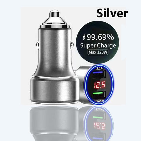 USB Car Charger 120W 2 Port Fast Charging Adapter-Veeddydropshipping