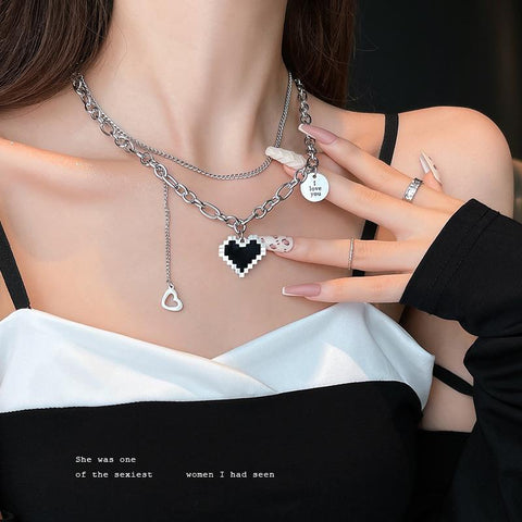 Simple Crystal Gold Color Pendant Necklace Set for WomeN-JW01332-Veeddydropshipping