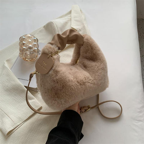 winter new warm soft plush tote bag shopping bags Messenger-BS00117-Veeddydropshipping
