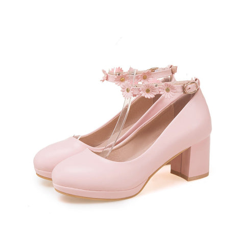 Children Girls High heel Shoes Kids Princess Sandals Fashion Flowers-TB00151-Veeddydropshipping