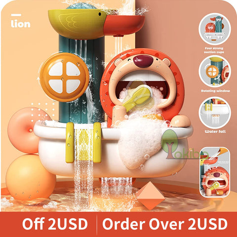 Baby Bath Toys for Kids Lion Bubble Machine Water Spray Toy For Children-TB00499-Veeddydropshipping