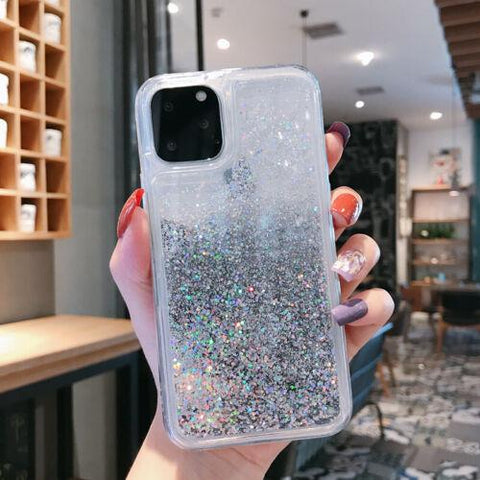 For iPhone 14 13 12 11 Pro Max XR XS X 8 Liquid Quicksand Shockproof Case Cover-PA00162-Veeddydropshipping