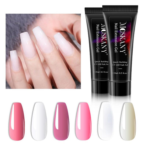 15ml Poly Nail Gel Full Set For Extention Nail Glitter Solid Color-BH00988-Veeddydropshipping