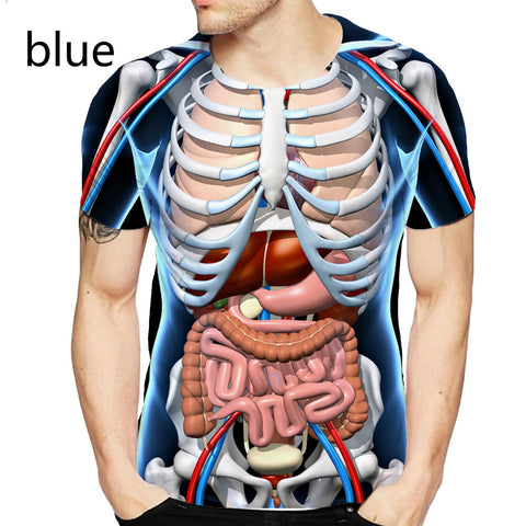 Reality T-Shirt for Anatomy 3D Printed Round Neck-MF00184-Veeddydropshipping