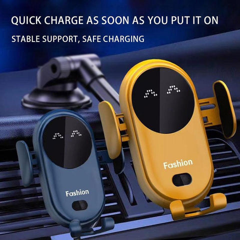 10W S11 Qi Automatic Clamping Fast Wireless Charger Car Phone Holder Smart Infrared Sensor-PA00516-Veeddydropshipping
