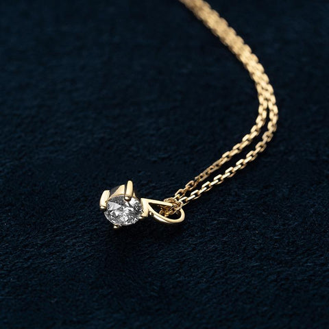 925 Sterling Silver Plated 14k Necklace Four-Claw  Clavicle Chain for Women -JW00069-Veeddydropshipping