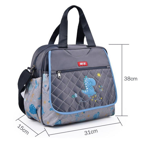 Diaper Bag Embroidered Dinosaur Pattern Tote Bag Crossbody Cartoon Baby-TB00243-Veeddydropshipping