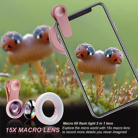 15X Macro Lens Mobile Phone HD Camera Lens with LED-PA01207-Veeddydropshipping