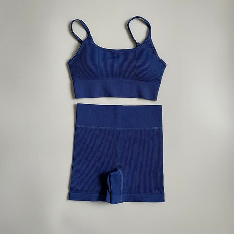 Seamless Yoga Set Gym Suits With Shorts Crop Top Sexy Bra  Women's Pants 2 Pieces-OS00758-Veeddydropshipping