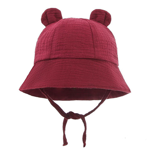 Spring Autumn Solid Color Soft Baby Bucket Hat Cotton Fisherman Hats Kids-TB00421-Veeddydropshipping