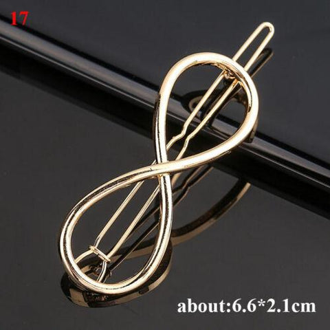 Women's Girls Geometric Metal Hair Clips-WF01073-Veeddydropshipping