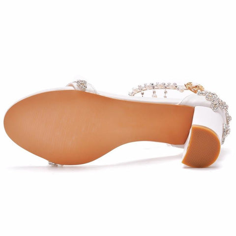 Women Summer Peep Toe Sandals Ladies Fashion String Bead High Heels-BS00828-Veeddydropshipping