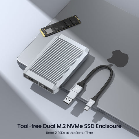 Dual  SSD Enclosure  Blazing  Thunderbolt   Compatible-CO00937-Veeddydropshipping