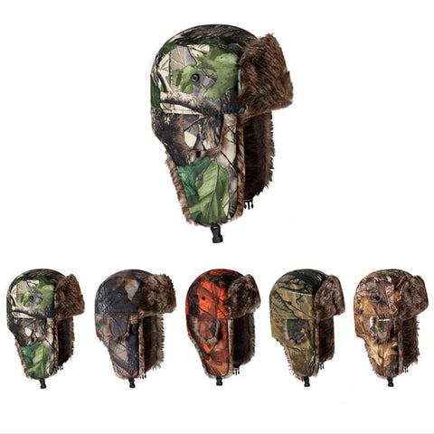 Old Man Earflap Hat Lei Feng Hat Camouflage Warm Winter Elderly Hat Cap Thick Flaps-OS01142-Veeddydropshipping