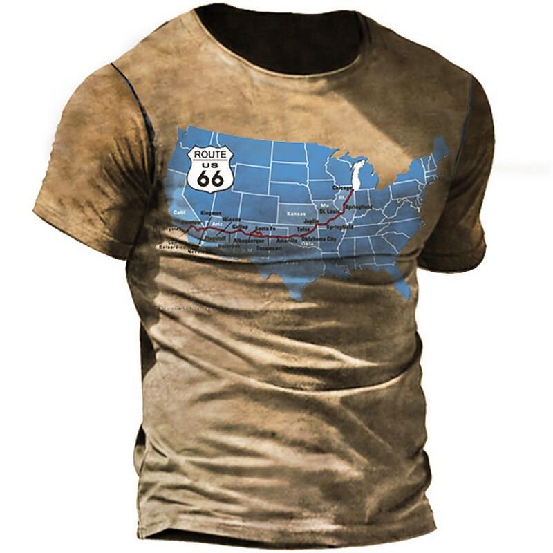 T-shirt For Men Motor Biker 3d Print Vintage Short-MF00185-Veeddydropshipping