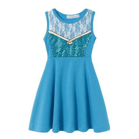 Encanto Frozen Disney Princess Dress Girl Mirabel Isabela Elsa Anna-TB00840-Veeddydropshipping