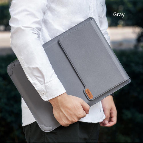 Laptop Sleeve Bag with Stand PU Leather-Veeddydropshipping