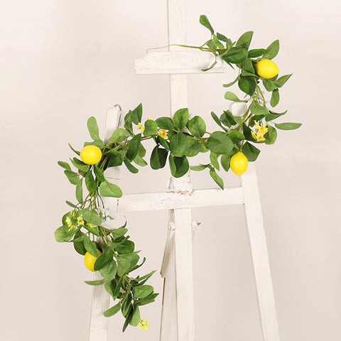 Hanging Lemon Rattan Garland Front Door Decor-HA00338-Veeddydropshipping