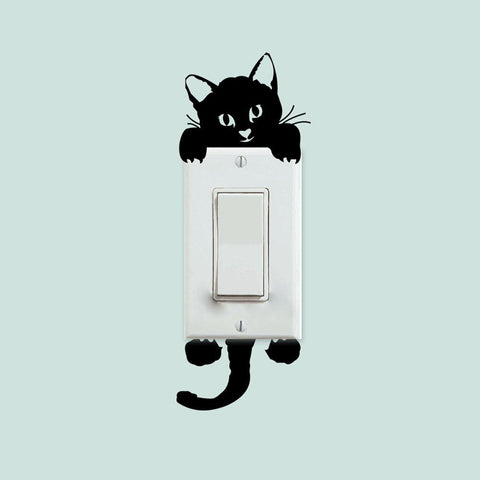 Lovely Cat Light Switch Phone Wall Stickers-HA00214-Veeddydropshipping