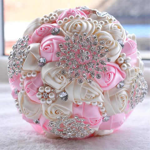 Artificial Wedding Bouquets Flower Rhinestone-HA00748-Veeddydropshipping