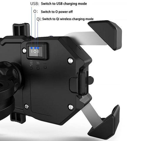 Motorcycle Phone Holder 15W Wireless Charger USB QC3.0 Fast Charging Bracket Bike Smartphone-PA00521-Veeddydropshipping