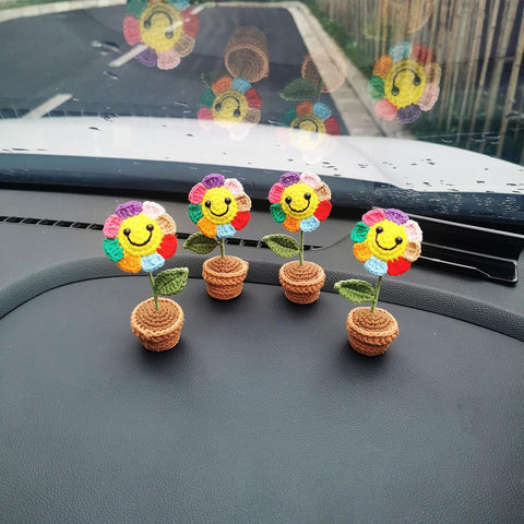 Handmade Crochet Cute Rainbow Car Accessories  Dashboard Interior-AM00057-Veeddydropshipping
