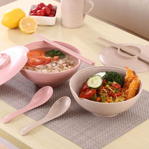 Wheat Straw Bowl instant noodles bowl-HA01328-Veeddydropshipping