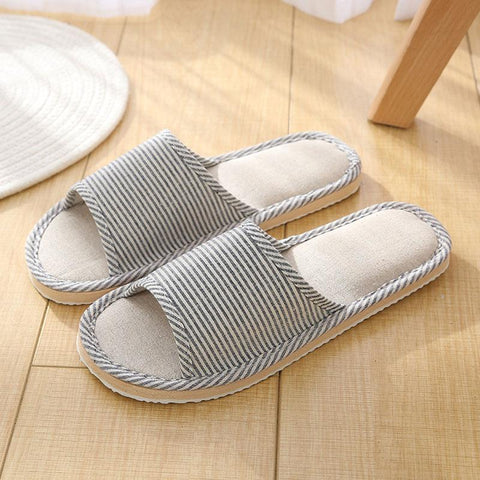 Autumn Linen Home Slippers Female Soft Comfortable-BS01186-Veeddydropshipping