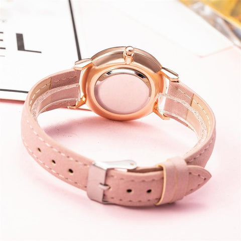 Fashion Casual Leather Watches Simple Ladies Quartz Clock-JW00887-Veeddydropshipping