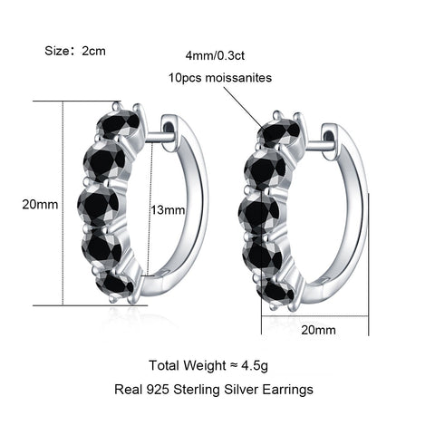 Moissanite 925 Sterling Silver Luxury Huggie Earring-JW00136-Veeddydropshipping