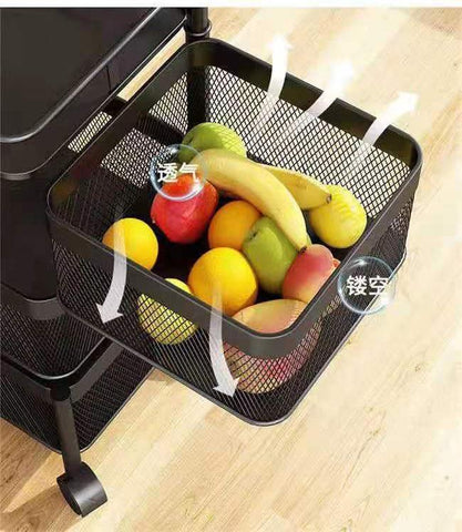 Rotating Storage Baskets Rack Stackable Metal Basket-HA01678-Veeddydropshipping