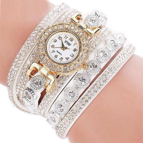 Watch Fashion Leather With Diamond Bracelets for Women Clock-JW00999-Veeddydropshipping