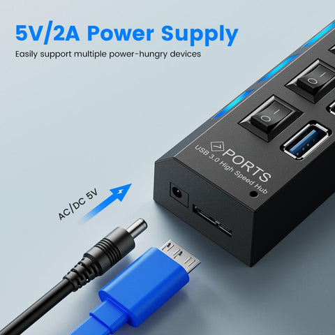 USB Multi USB Splitter Use Power Adapter Multiple Expander-CO00033-Veeddydropshipping