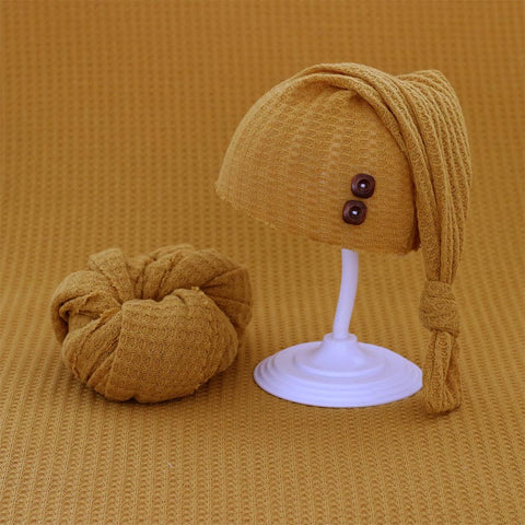 Baby Photography Props Baby Photo Hat + Wrap Rainbow Color Knitted-TB00818-Veeddydropshipping