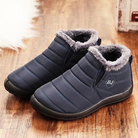 Shoes Platform Slip On Fur Boots Ladies Waterproof Ankle-BS00921-Veeddydropshipping