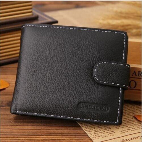 Mens Black Leather Bifold Wallet-MF00724-Veeddydropshipping