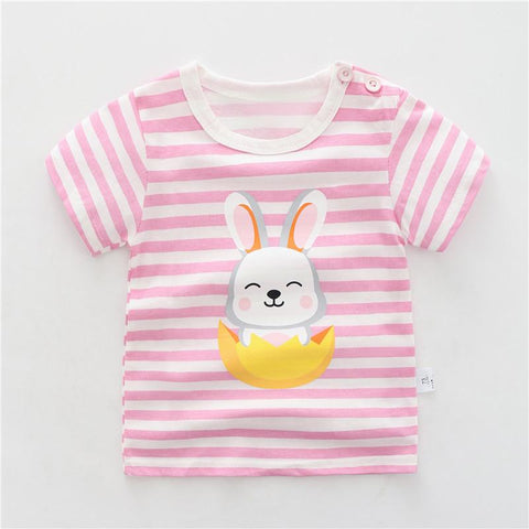 2023 Summer Shorts Sleeve Children Girls T-shirts Cartoon Printed Baby-TB00955-Veeddydropshipping