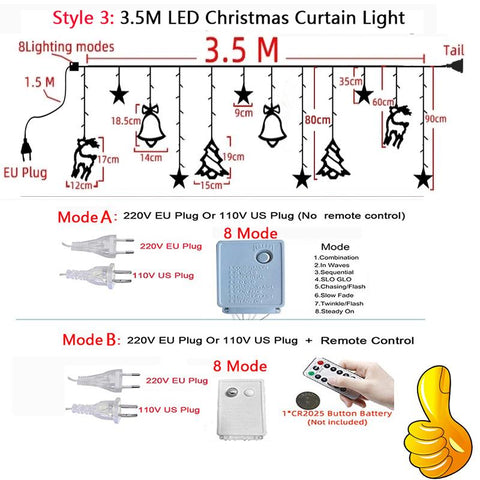 Star Moon Led Curtain Garland String Light-HA00585-Veeddydropshipping