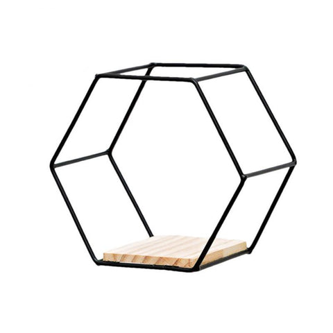 Mounted Hexagon Shelf Handicraft Display Rack-HA00212-Veeddydropshipping