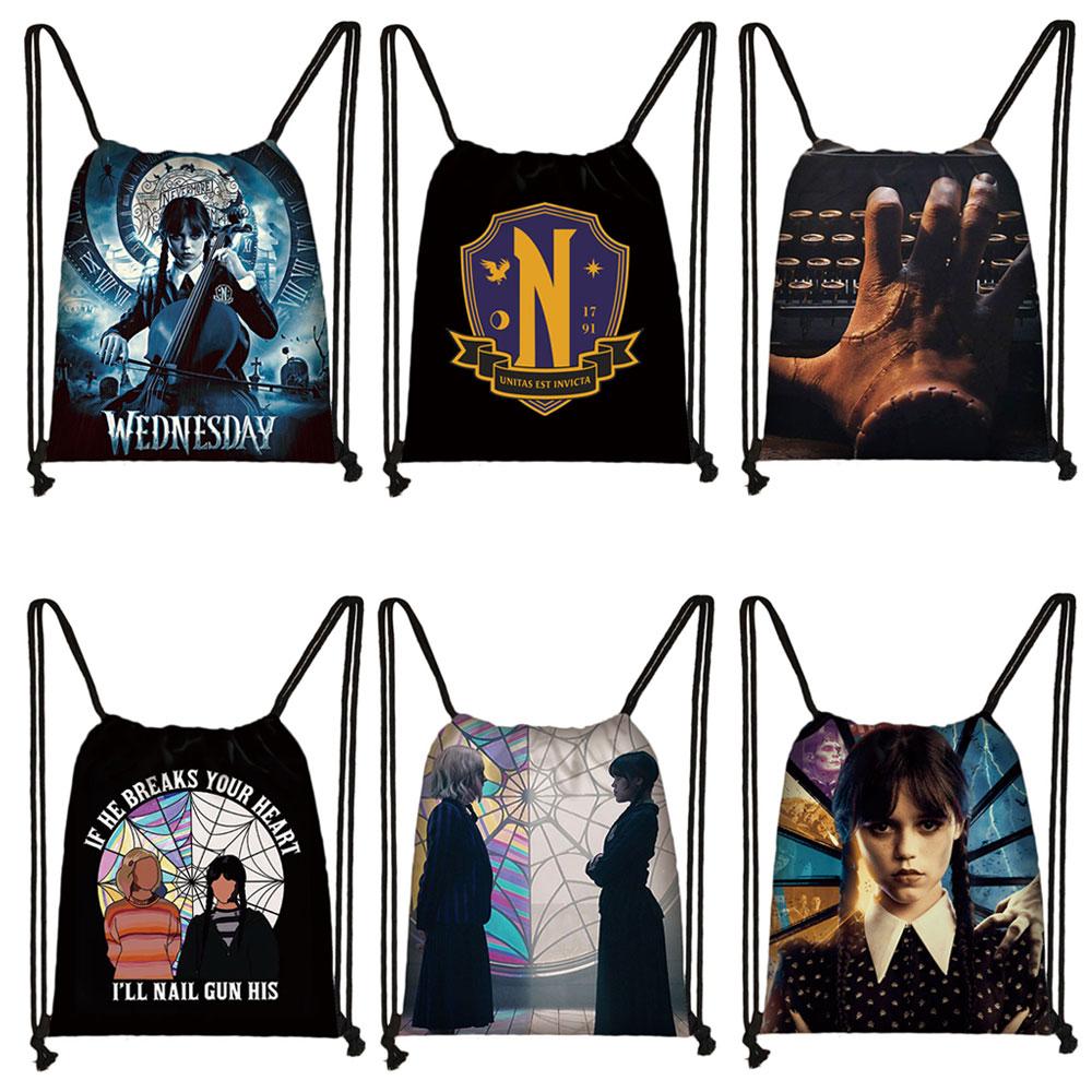 Nevermore Academy Drawstring Bags Lady Storage Bags Gothic Girls-BS00048-Veeddydropshipping
