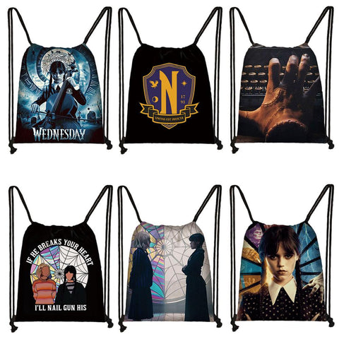 Nevermore Academy Drawstring Bags Lady Storage Bags Gothic Girls-BS00048-Veeddydropshipping
