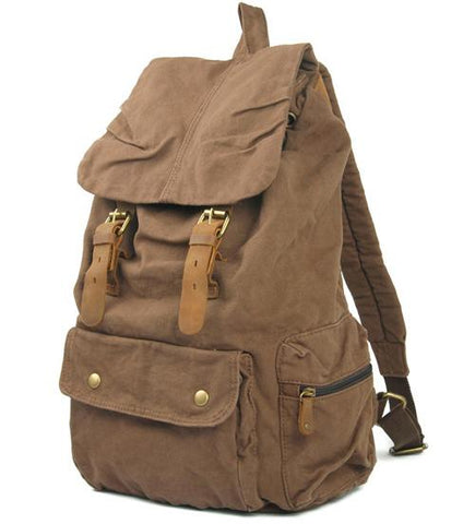 Canvas backpack Men&#39;s backpack school bag drawstring-BS00296-Veeddydropshipping
