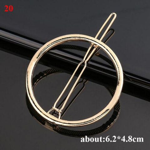 Women's Girls Geometric Metal Hair Clips-WF01073-Veeddydropshipping