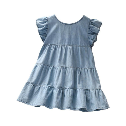 Little maven 2022 Baby Girls Summer Dress Denim Children Casual-TB00848-Veeddydropshipping
