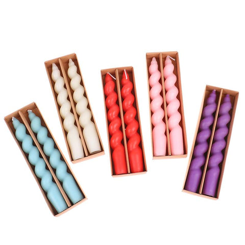 Spiral Decorative Taper Candles Home Decor-HA00355-Veeddydropshipping
